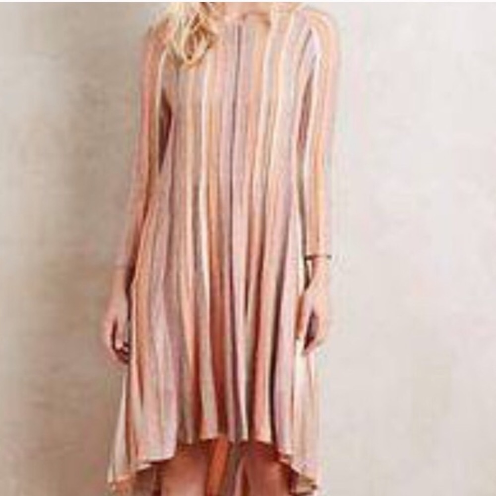 Moth woven multicolored peach dress
